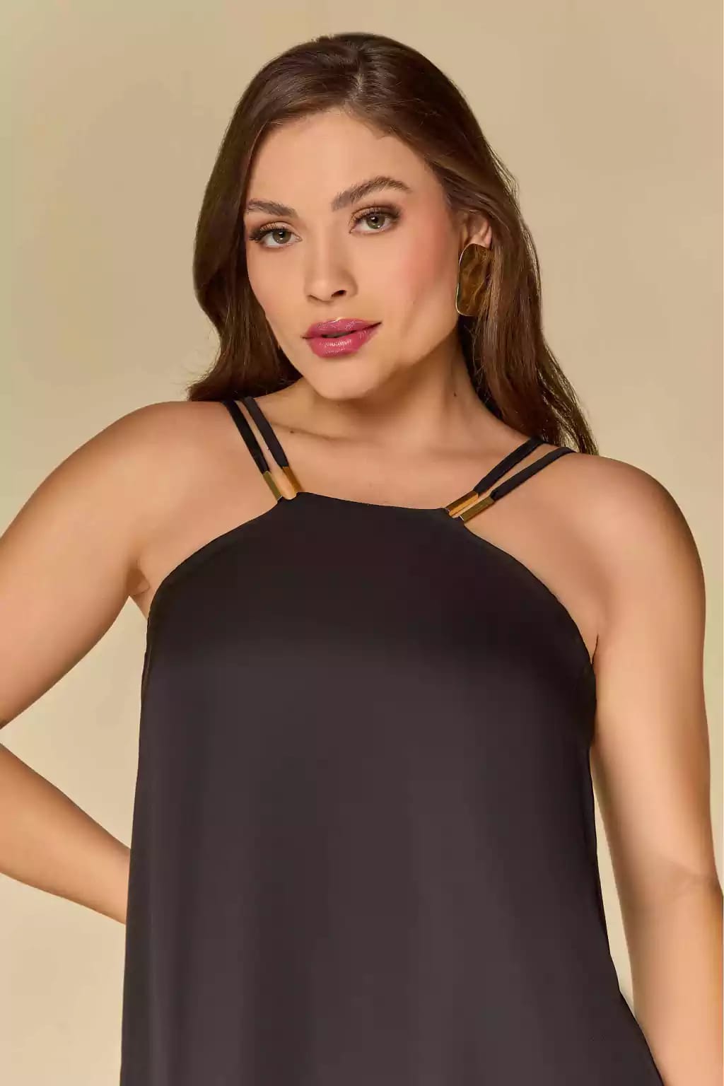 Vestido em Crepe Acetinada