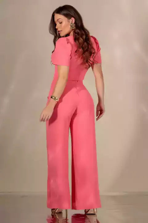 Conjunto Pantalona Calça e Cropped Laura