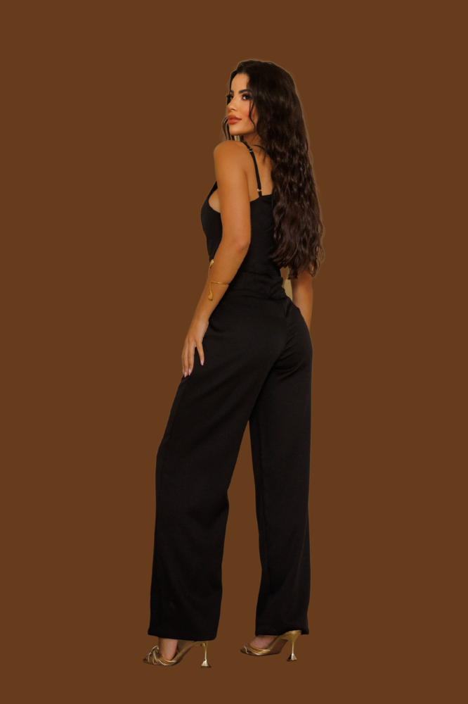 Macacão Pantalona Alça Dupla Jaque Caviar