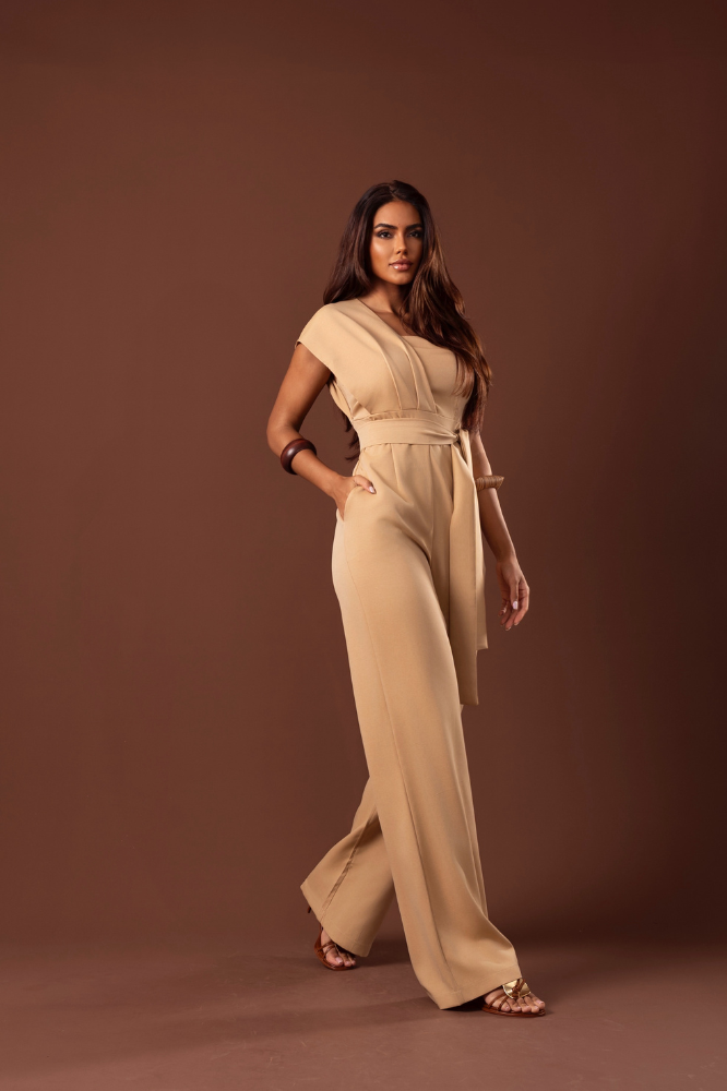 Macacão Pantalona Strapless Assimétrico Frantchêsca Cookies