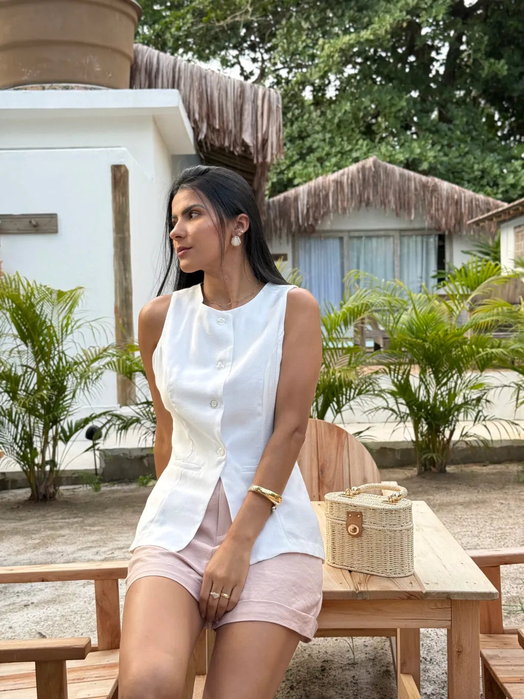 Short Louise em alfaiataria