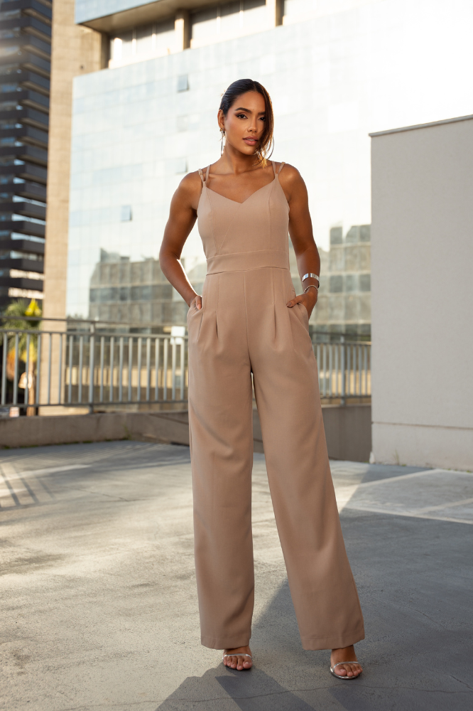 Macacão Pantalona Alça Dupla Jaque Cookie